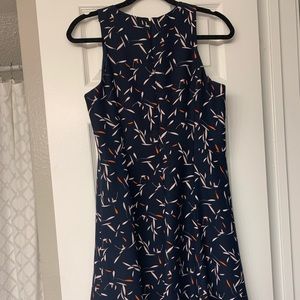 Patterned High-neck Work Dress